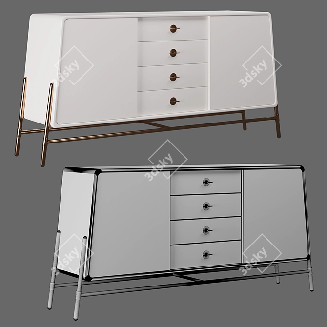 Modern Tulpar Chest of Drawers 3D model image 3