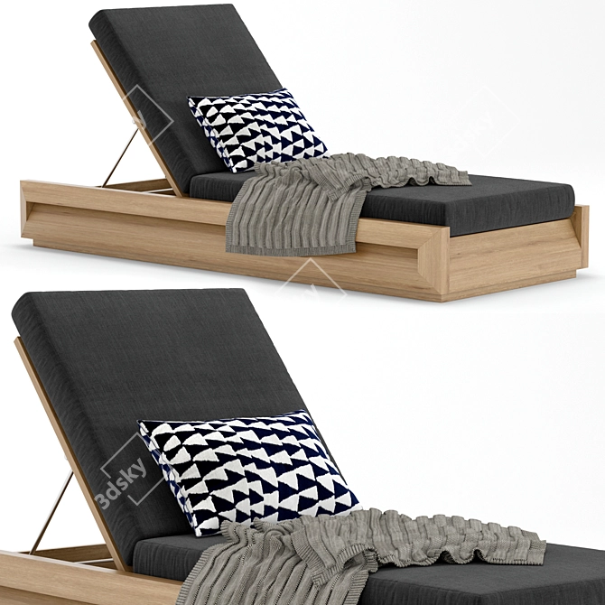 Luxury Outdoor Paloma Chaise 3D model image 1