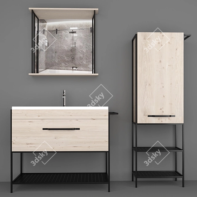 Sanflor Brooklyn Bathroom Furniture 3D model image 1