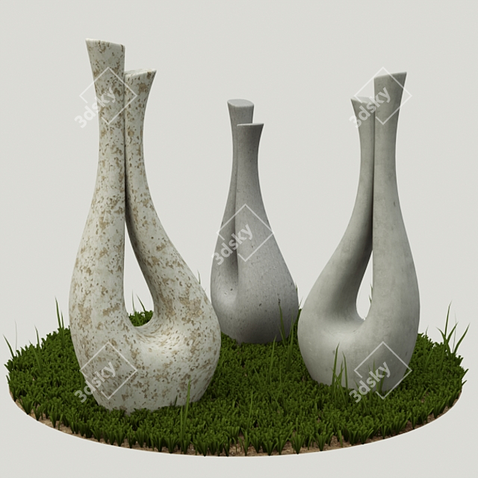 Garden Concrete Sculptures 3D model image 1