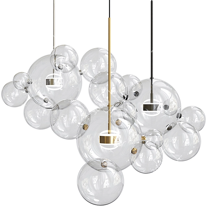 Modern Pendant Light Set with Exclusive Design 3D model image 2