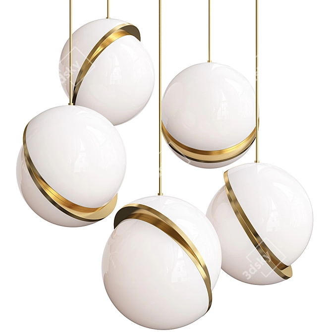 Modern Pendant Light Set with Exclusive Design 3D model image 4