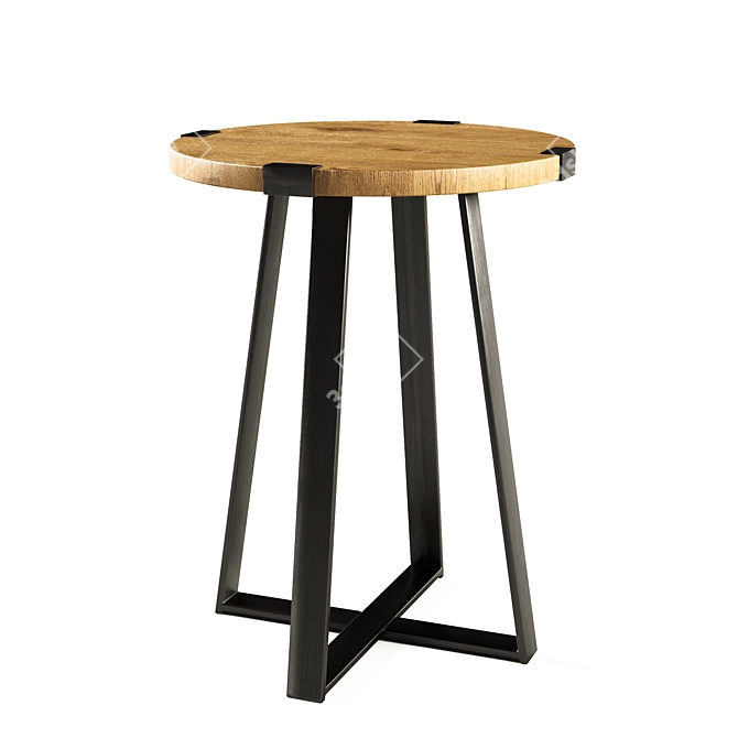 Sleek Metal Wrap Side Table 3D model image 1