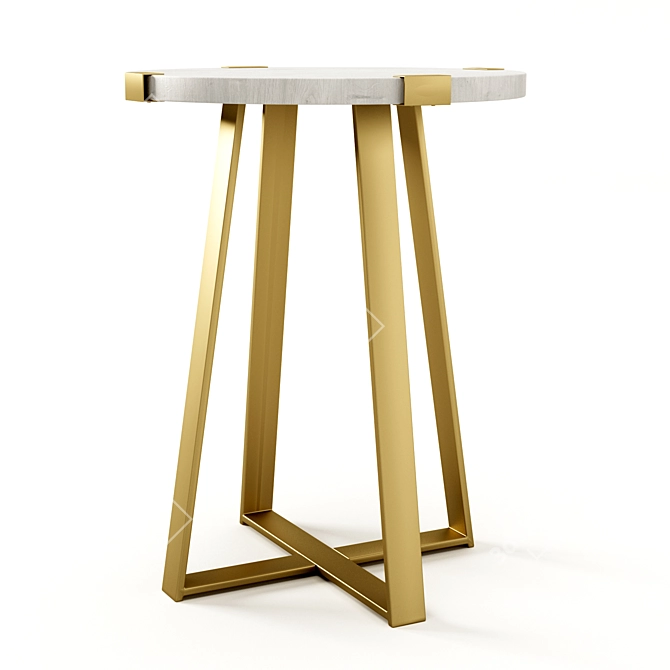 Sleek Metal Wrap Side Table 3D model image 2