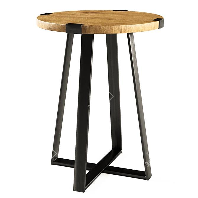 Sleek Metal Wrap Side Table 3D model image 4