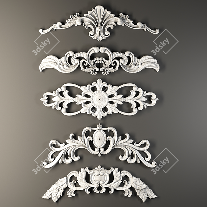 Elegant Trim Ornament for Décor 3D model image 4