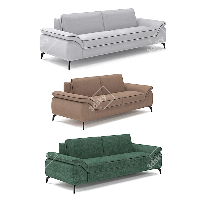 Luxury Belgian Sofa: Logan 3D model image 1