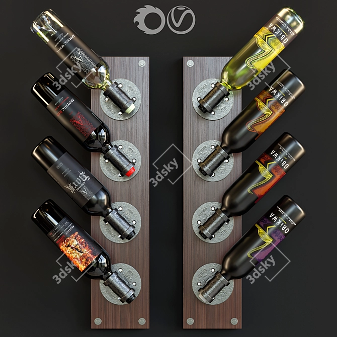 Rustic Wine Barrel Wall Decor 3D model image 1