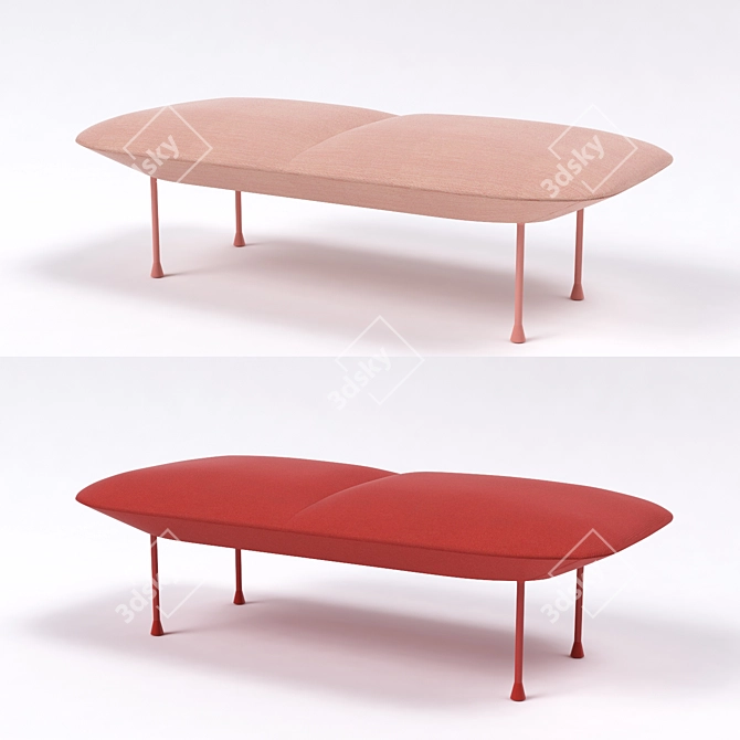 Modern Scandinavian Design: Muuto Oslo Bench 3D model image 2