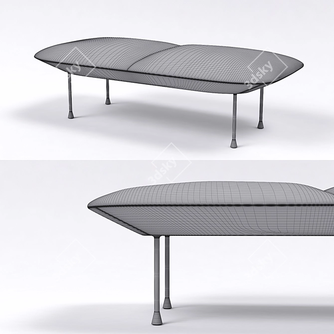 Modern Scandinavian Design: Muuto Oslo Bench 3D model image 4