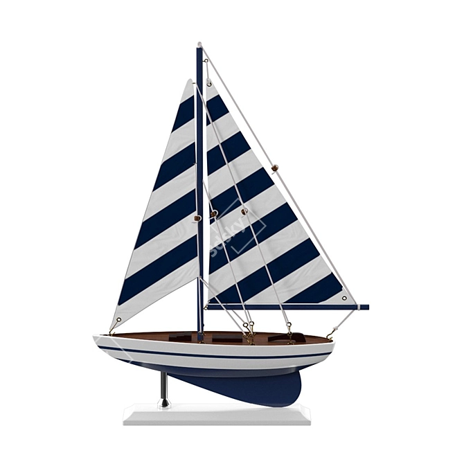 Nautical Charm: Distressed Model Sailboats 3D model image 2