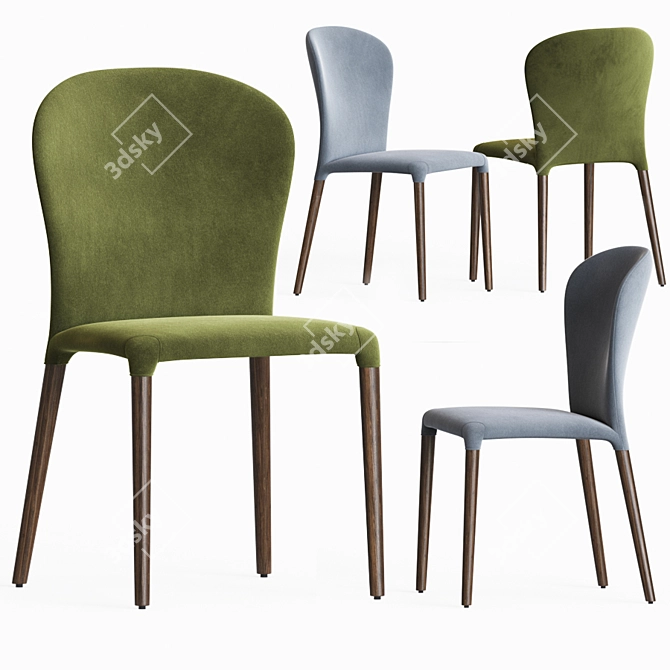 Elegant Astrid Porada Chair 3D model image 5