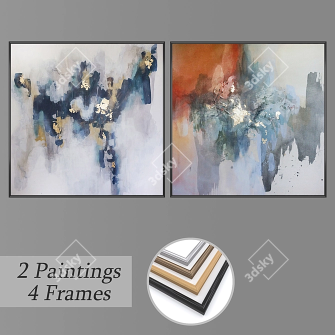 Dynamic Wall Art Set 3D model image 1