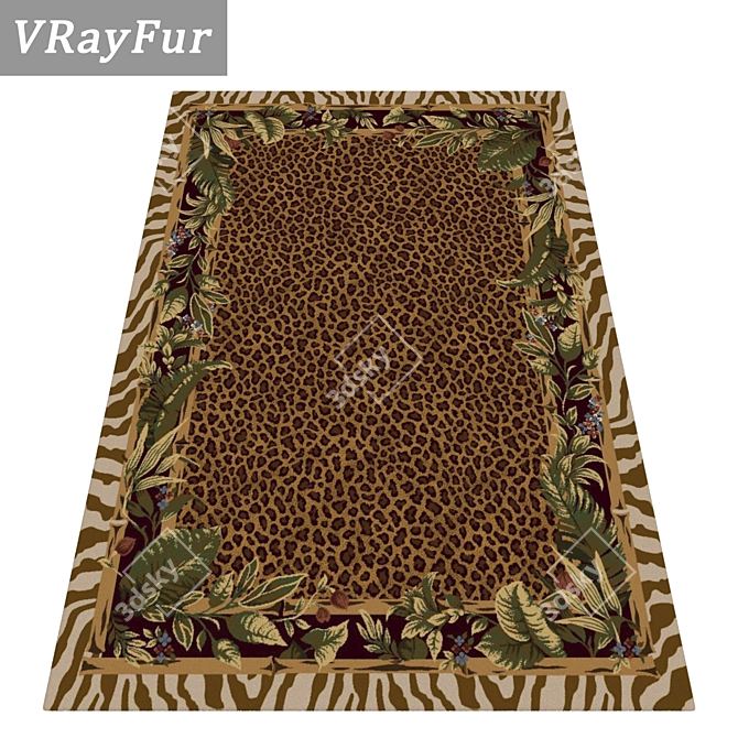 Luxury Carpet Set: High-Quality Textures - 3D Model 3D model image 2