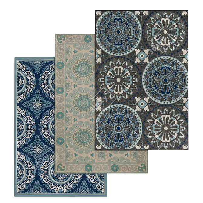 Premium Carpets Set 790 3D model image 1