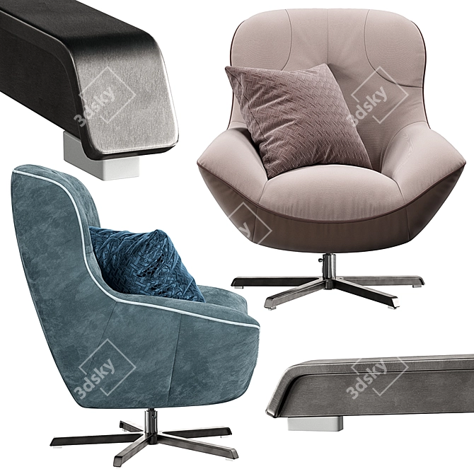 Rico King Armchair: Stylish and Comfortable 3D model image 2