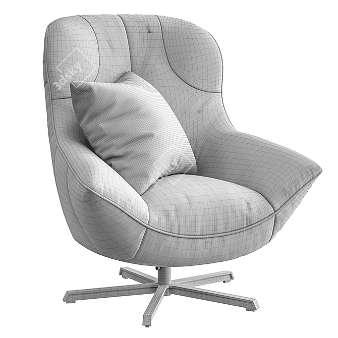 Rico King Armchair: Stylish and Comfortable 3D model image 5