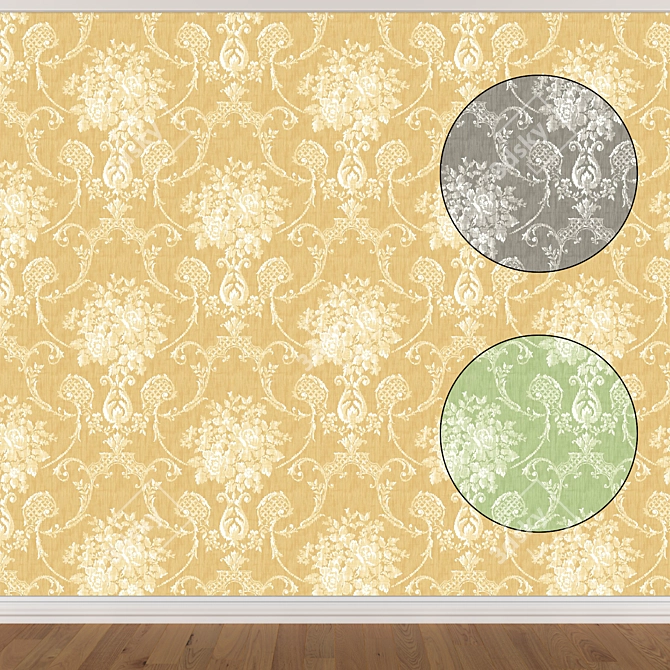 Seamless Wallpaper Set 585 (3 Colors) 3D model image 1