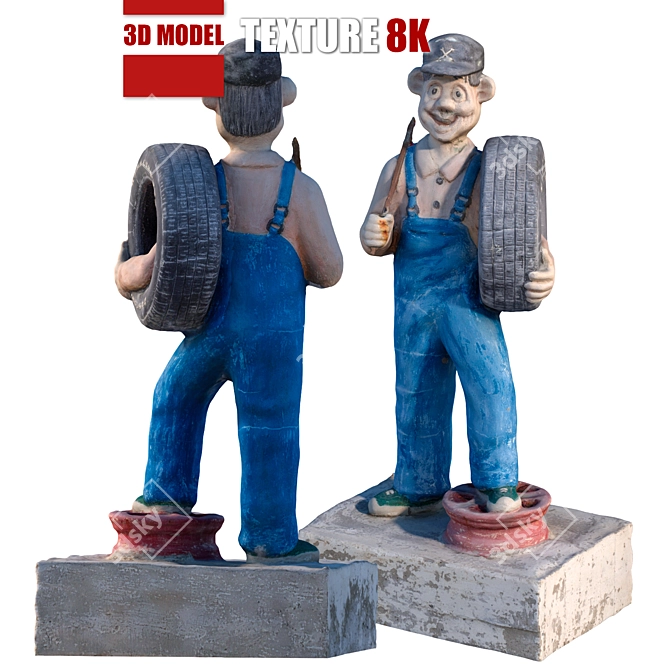 Tireman 198: High-Quality Detailed Tire Model 3D model image 1