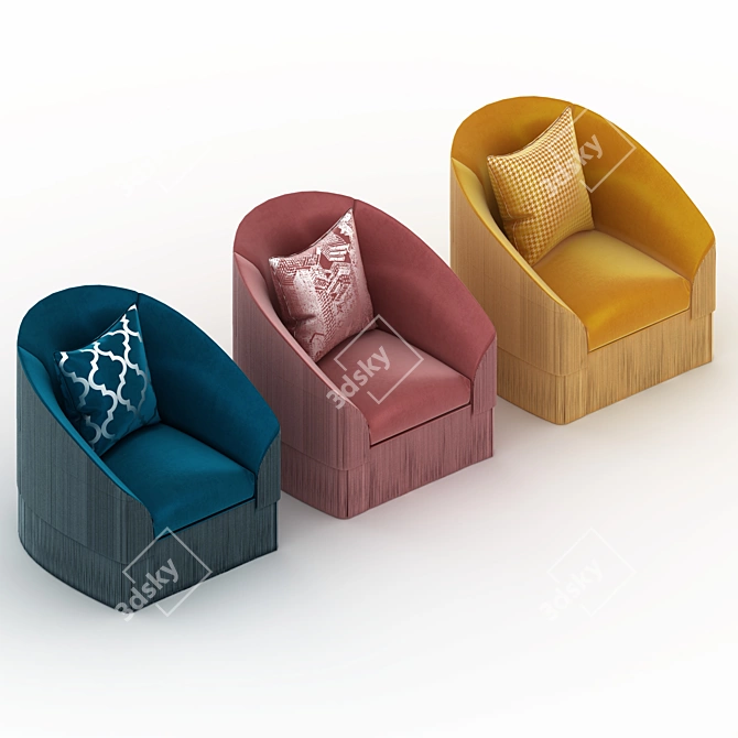 Fringe Chic Armchair: Munna Design 3D model image 1