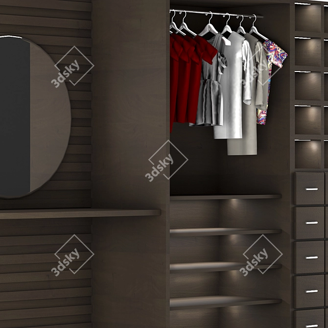 3D Realistic Wardrobe Model 3D model image 2