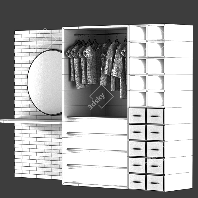 3D Realistic Wardrobe Model 3D model image 3