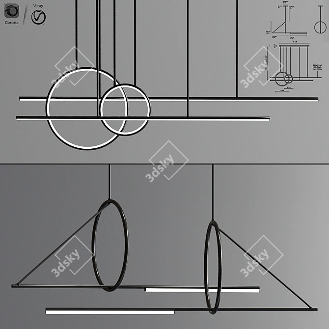 Chute Calypso Pendant Light 3D model image 1