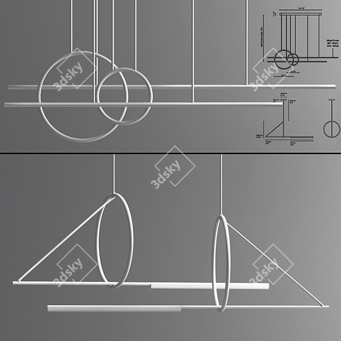 Chute Calypso Pendant Light 3D model image 2