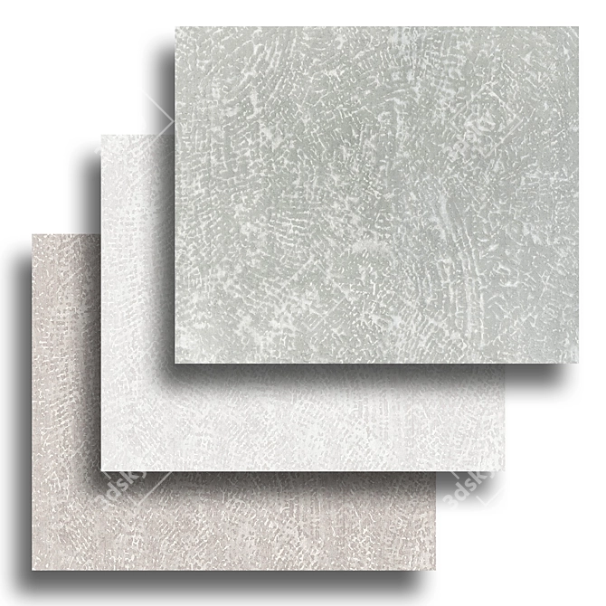 Luxury Fur Rugs: Beige, White, Grey 3D model image 2