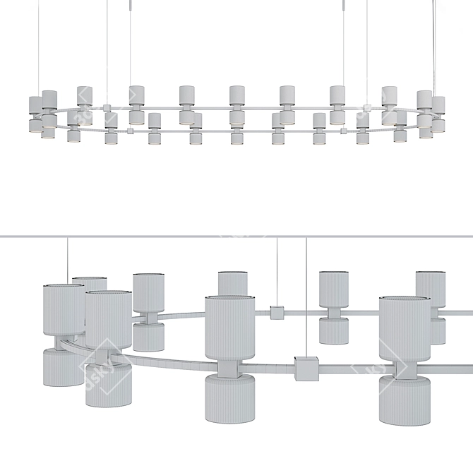 Regal Brilliance: Viabizzuno Royal Chandelier 3D model image 2