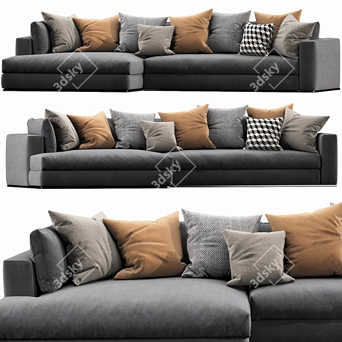 Elegant Minotti Hamilton Sofa Set 3D model image 2