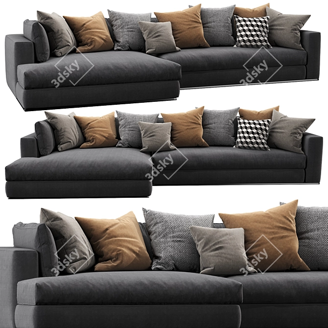 Elegant Minotti Hamilton Sofa Set 3D model image 3