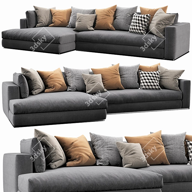 Elegant Minotti Hamilton Sofa Set 3D model image 5