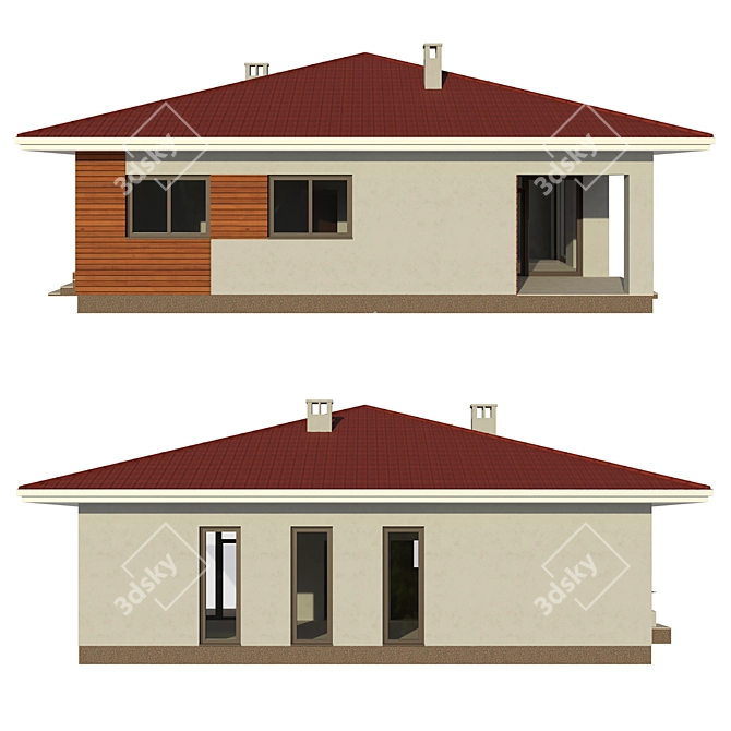 Spacious Single-Story Cottage 3D model image 2