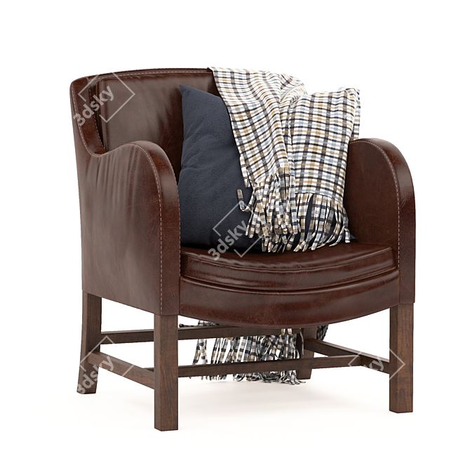 Klint Leather Chair: Class and Comfort 3D model image 1