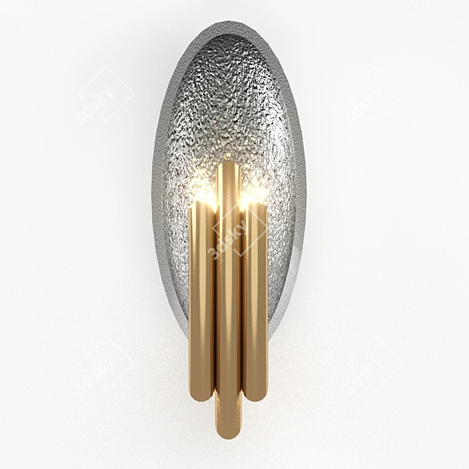 Corrugation Silver Ceiling Light 3D model image 1