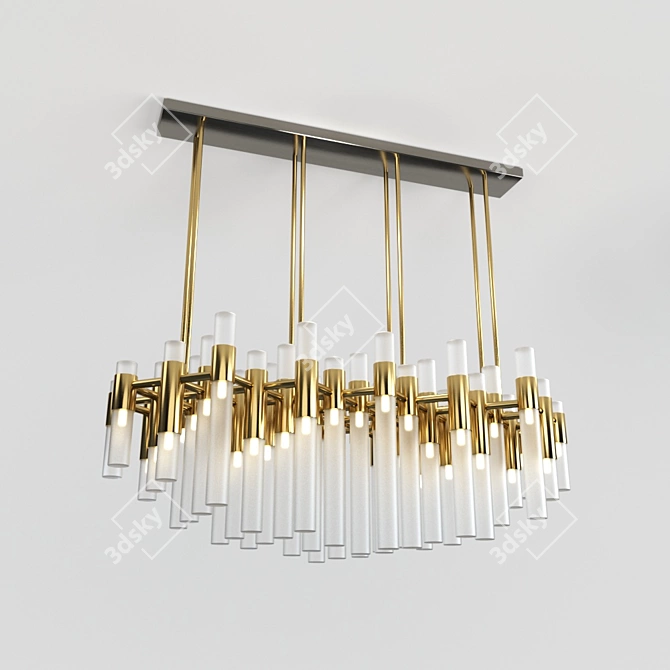 Luxxu Waterfall Art-Deco Brass Chandelier 3D model image 1