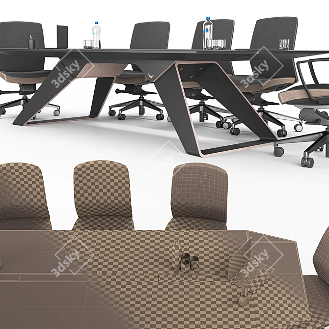 Sleek Hiworc Guillotine Meeting Table 3D model image 3