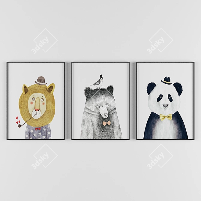 HD Frame Art Set 3D model image 1