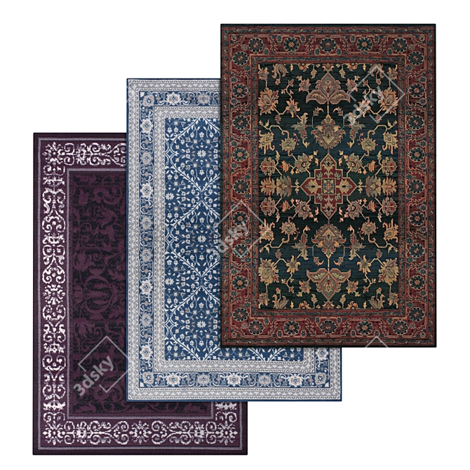Luxury Carpet Set - High-Quality Textures 3D model image 1