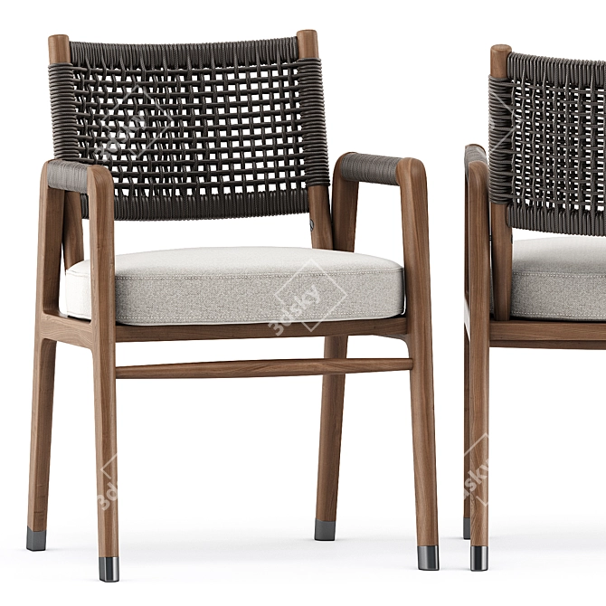 Ortigia Chair & Grasshopper Table: Modern Elegance Combo 3D model image 4