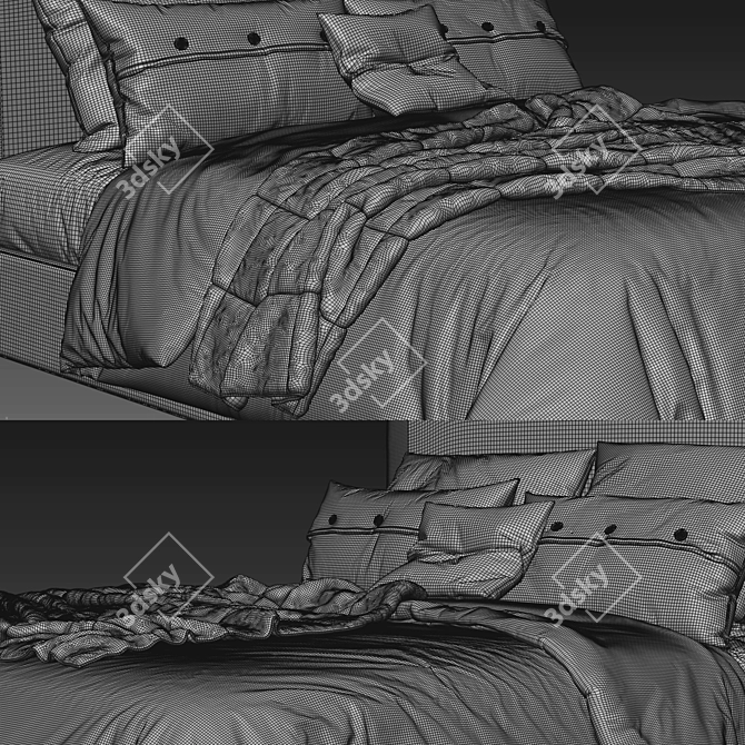 Luxurious Belgian Slope Bed: Perfect Blend of Style and Comfort 3D model image 5