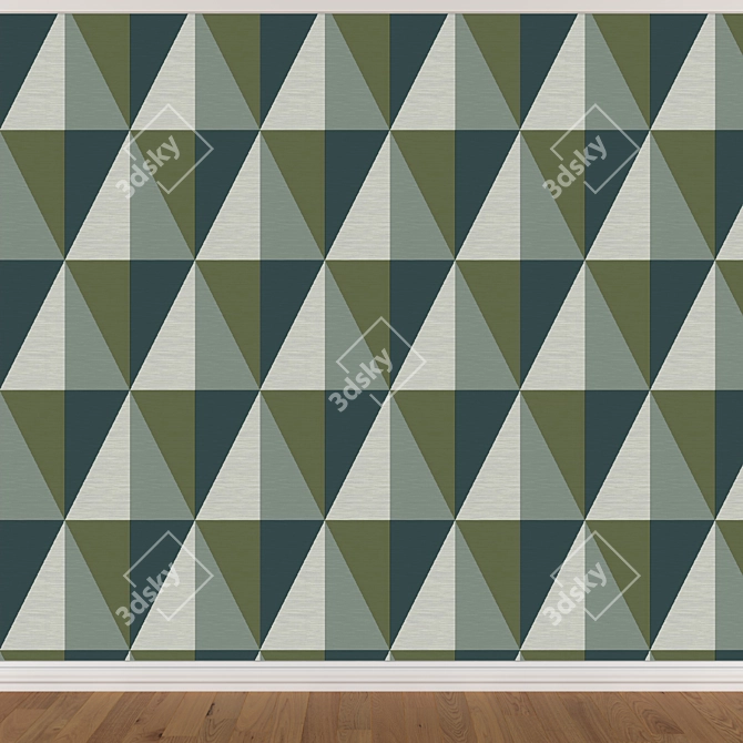 Seamless Wallpaper Set 603 - 3 Color Options 3D model image 3