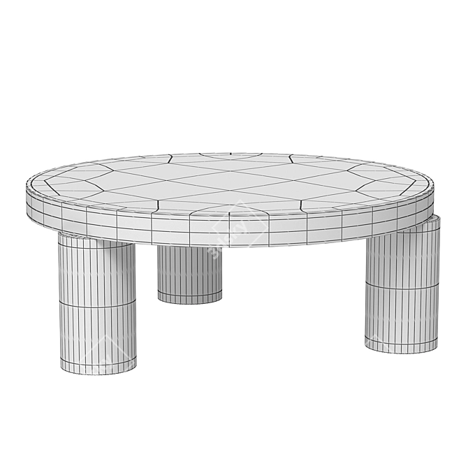 Modern Offset Coffee Table 3D model image 3