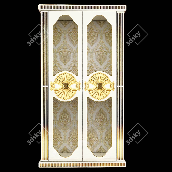 Golden White Vintage Showcase 3D model image 1