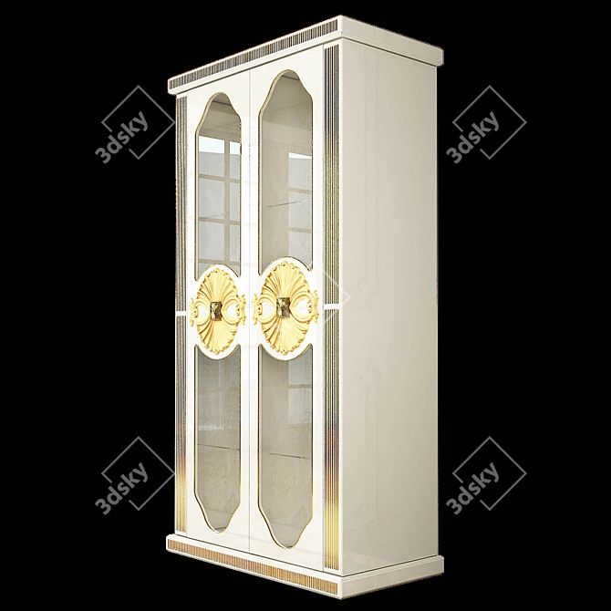 Golden White Vintage Showcase 3D model image 6