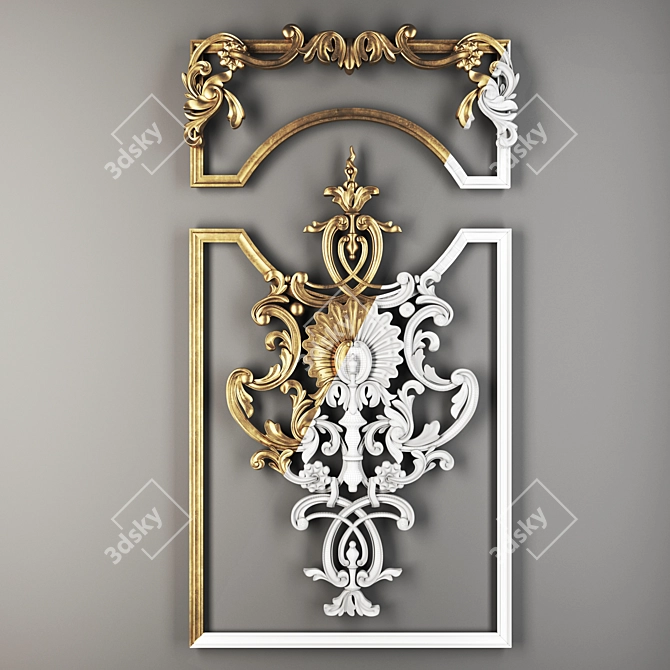 Exquisite Gold Trio: Luxury Ornament 3D model image 5