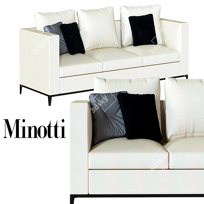 Elegant Andersen Sofa by Minotti 3D model image 4