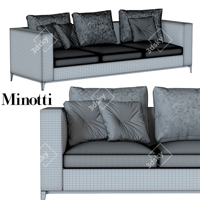 Elegant Andersen Sofa by Minotti 3D model image 13