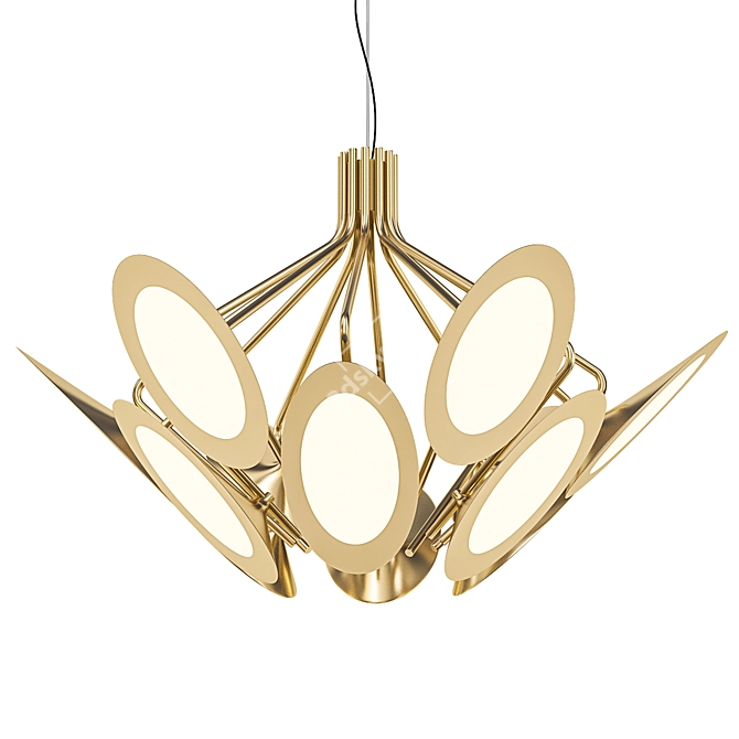 Exquisite Peacock Chandelier 3D model image 1